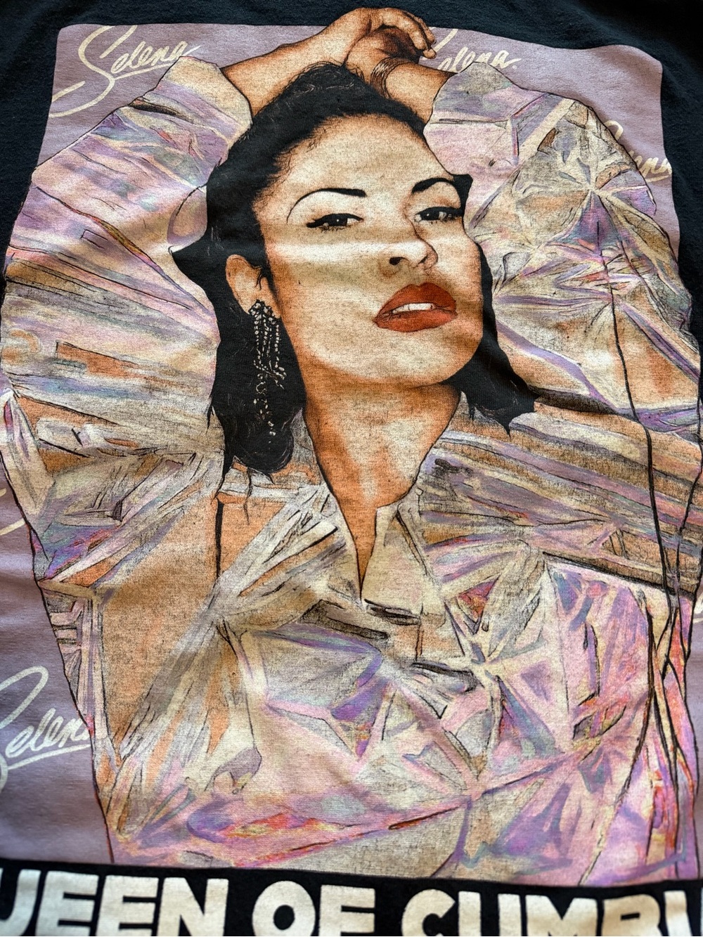 Selena Graphic Women’s Top in Pastel Purple with Portrait Print